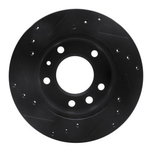 Dodge Sprinter Brake Rotor (1) - Front Right - R1 Concepts - Drilled & Slotted - Black - `02-`06